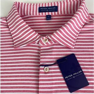 Peter Millar Crown Crafted Miles Performance Stretch Striped Polo Shirt XL
